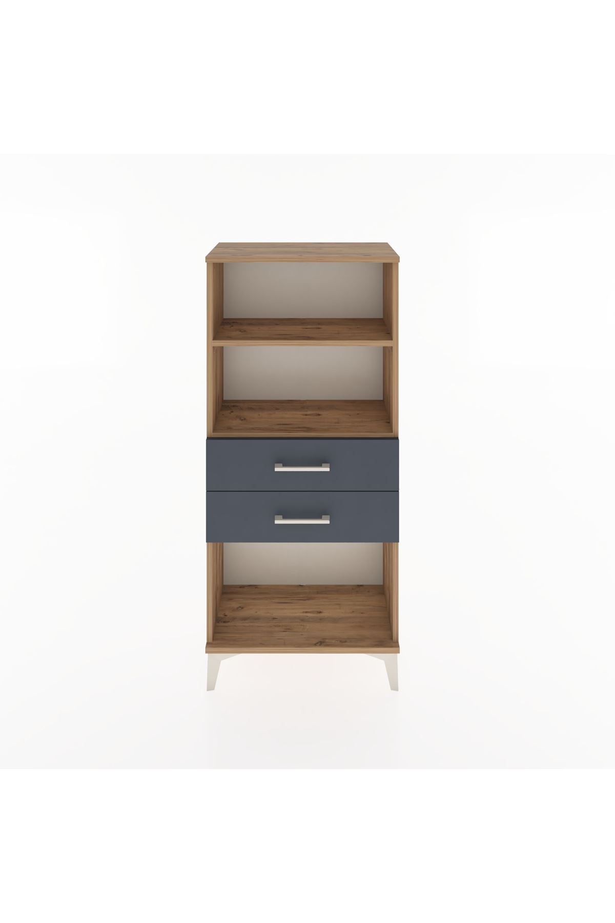 Hyperion Dolap 2 Raflı 2 Çekmeceli 60x44x134 Çam-Antrasit