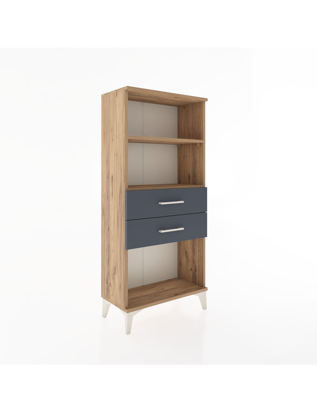 Hyperion Dolap 2 Raflı 2 Çekmeceli 60x44x134 Çam-Antrasit