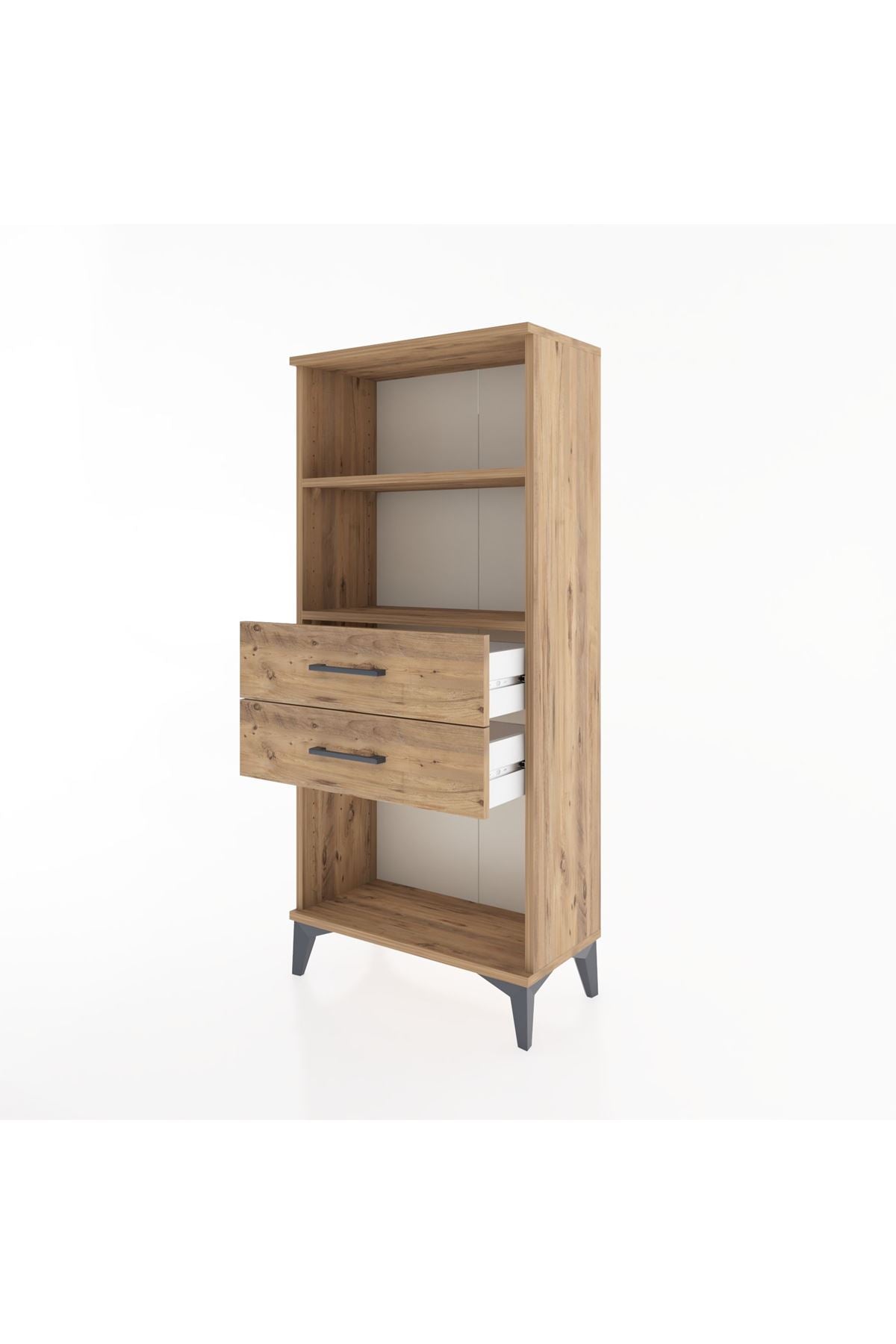 Hyperion Dolap 2 Raflı 2 Çekmeceli 60x44x134 Çam-Çam