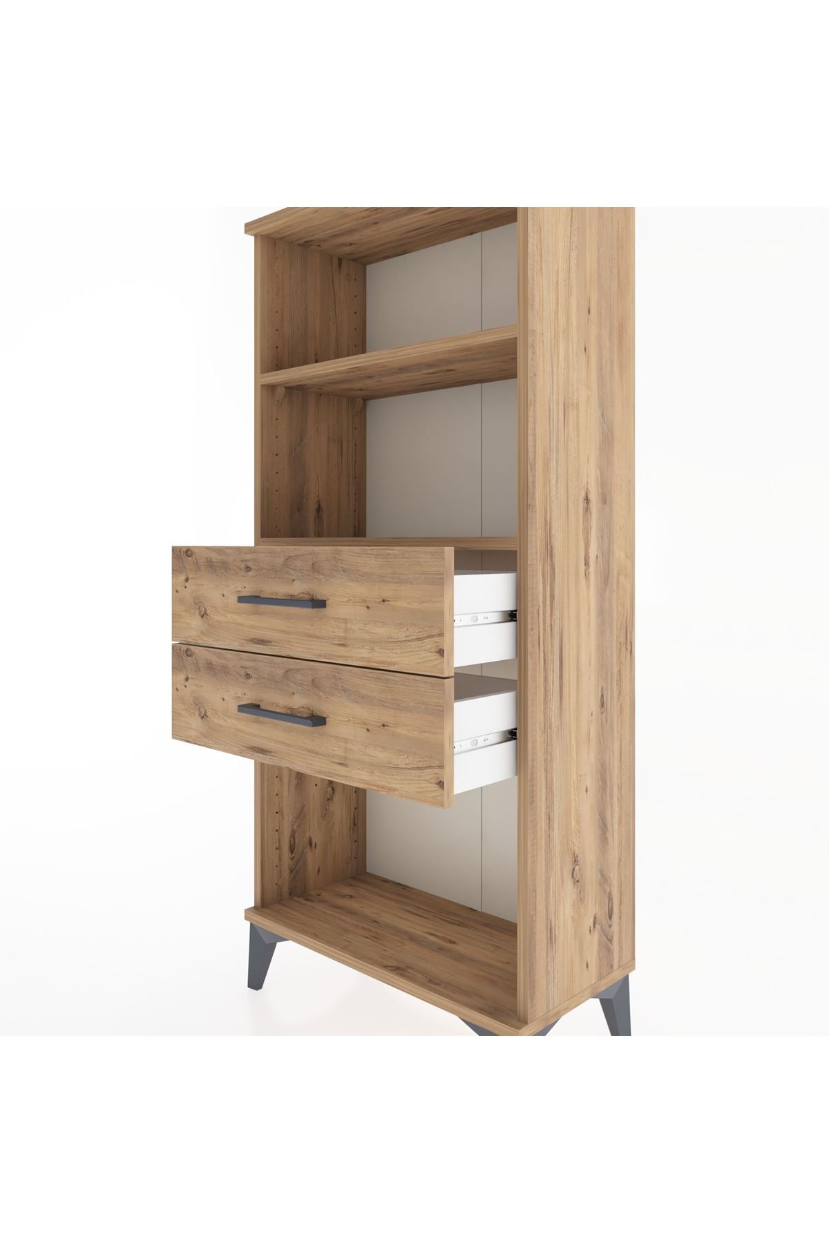 Hyperion Dolap 2 Raflı 2 Çekmeceli 60x44x134 Çam-Çam