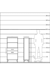 Hyperion Dolap 2 Raflı 2 Çekmeceli 60x44x134 Çam-Çam