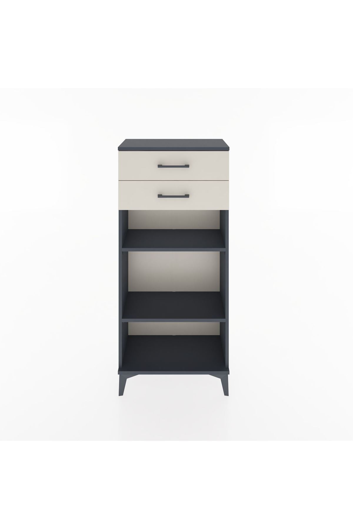 Hyperion Dolap 2 Raflı 2 Çekmeceli 60x44x134 Antrasit-Aytaşı