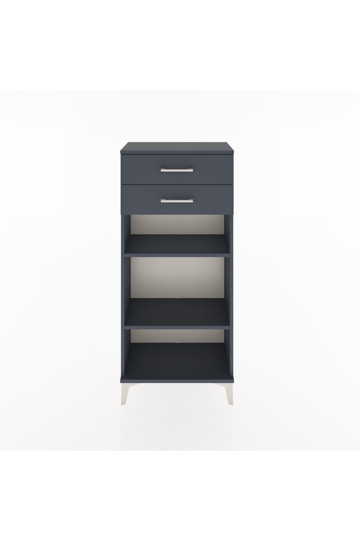 Hyperion Dolap 2 Raflı 2 Çekmeceli 60x44x134 Antrasit-Antrasit