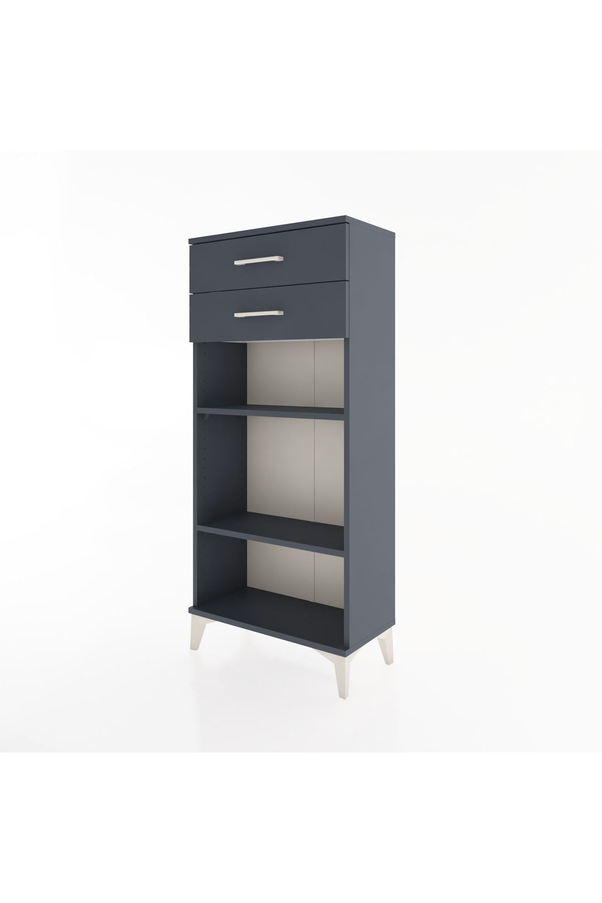 Hyperion Dolap 2 Raflı 2 Çekmeceli 60x44x134 Antrasit-Antrasit