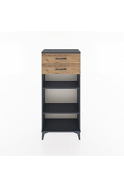 Hyperion Dolap 2 Raflı 2 Çekmeceli 60x44x134 Antrasit-Çam