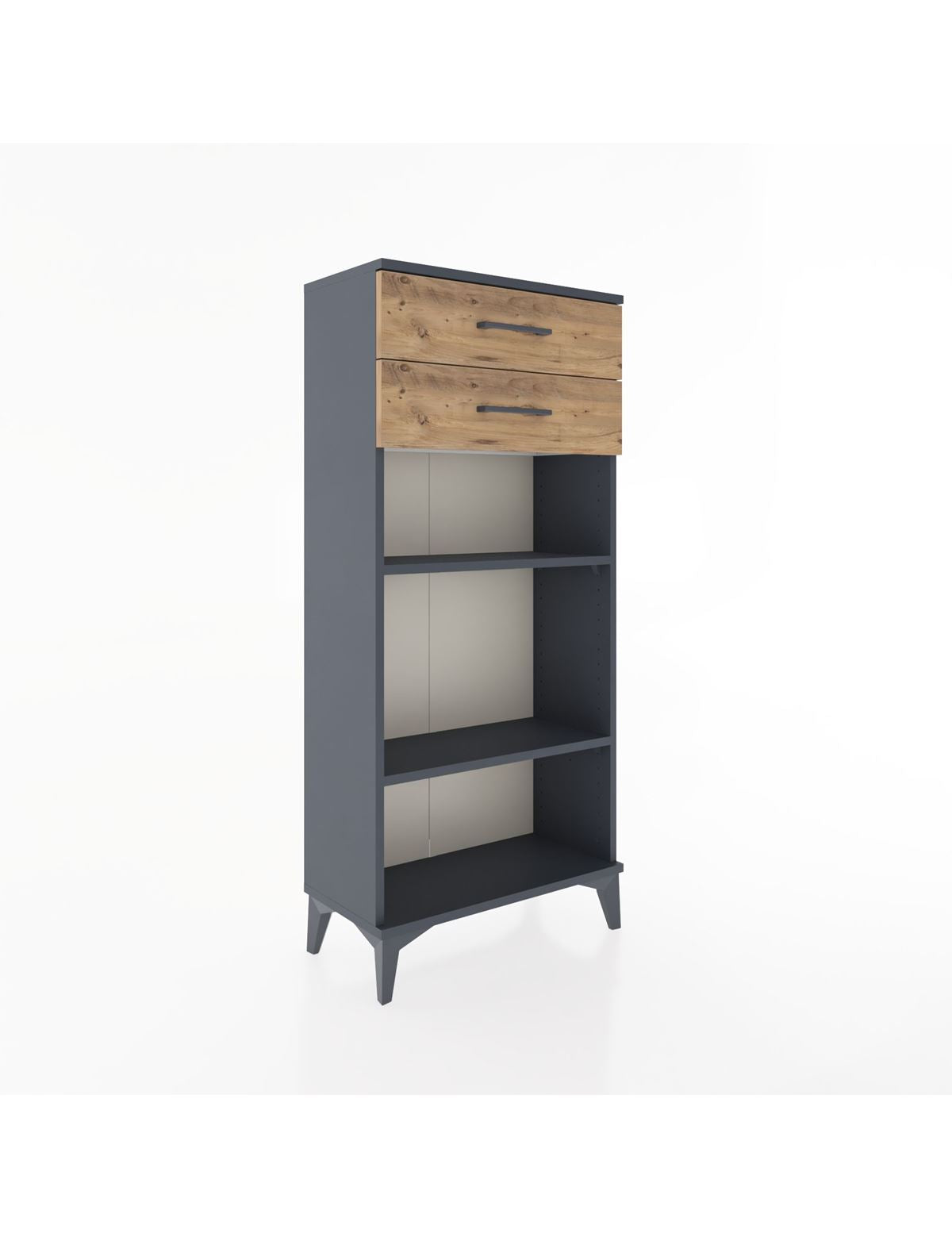 Hyperion Dolap 2 Raflı 2 Çekmeceli 60x44x134 Antrasit-Çam