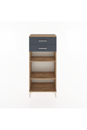 Hyperion Dolap 2 Raflı 2 Çekmeceli 60x44x134 Çam-Antrasit