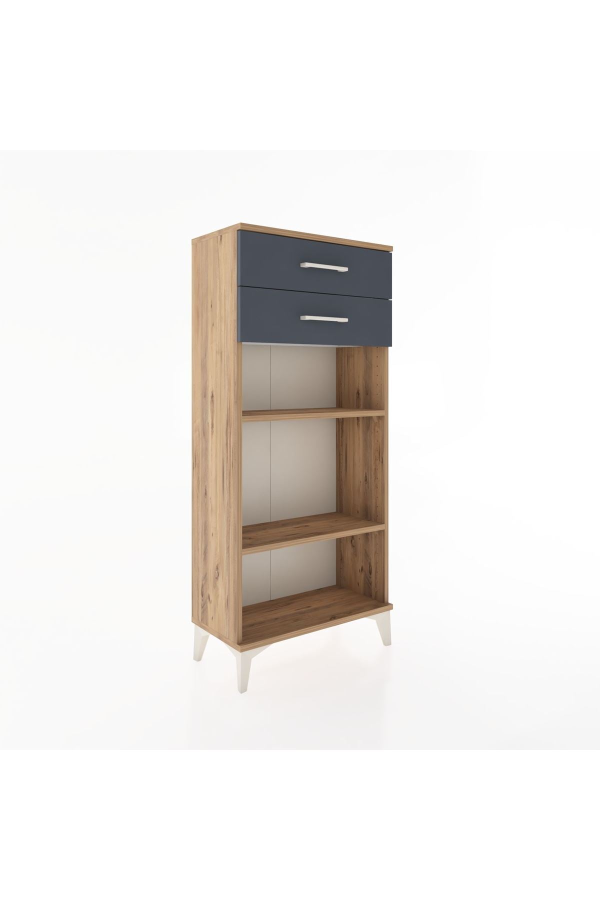 Hyperion Dolap 2 Raflı 2 Çekmeceli 60x44x134 Çam-Antrasit