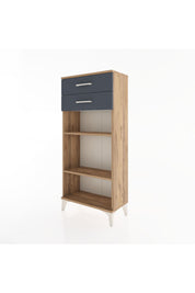 Hyperion Dolap 2 Raflı 2 Çekmeceli 60x44x134 Çam-Antrasit