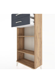 Hyperion Dolap 2 Raflı 2 Çekmeceli 60x44x134 Çam-Antrasit