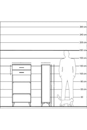 Hyperion Dolap 2 Raflı 2 Çekmeceli 60x44x134 Çam-Antrasit