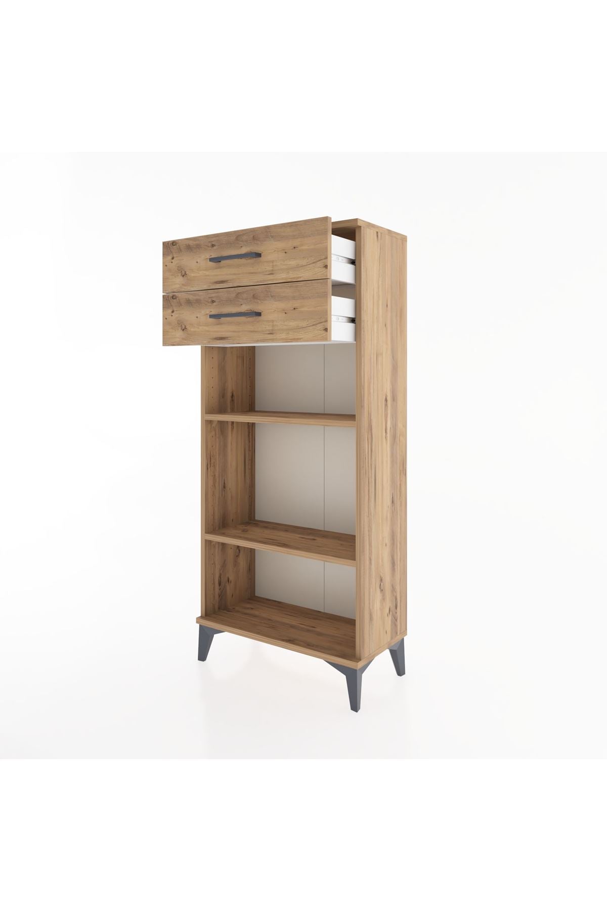 Hyperion Dolap 2 Raflı 2 Çekmeceli 60x44x134 Çam-Çam