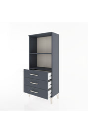 Hyperion Dolap 2 Raflı 3 Çekmeceli 60x44x134 Antrasit-Antrasit