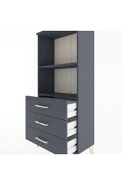 Hyperion Dolap 2 Raflı 3 Çekmeceli 60x44x134 Antrasit-Antrasit