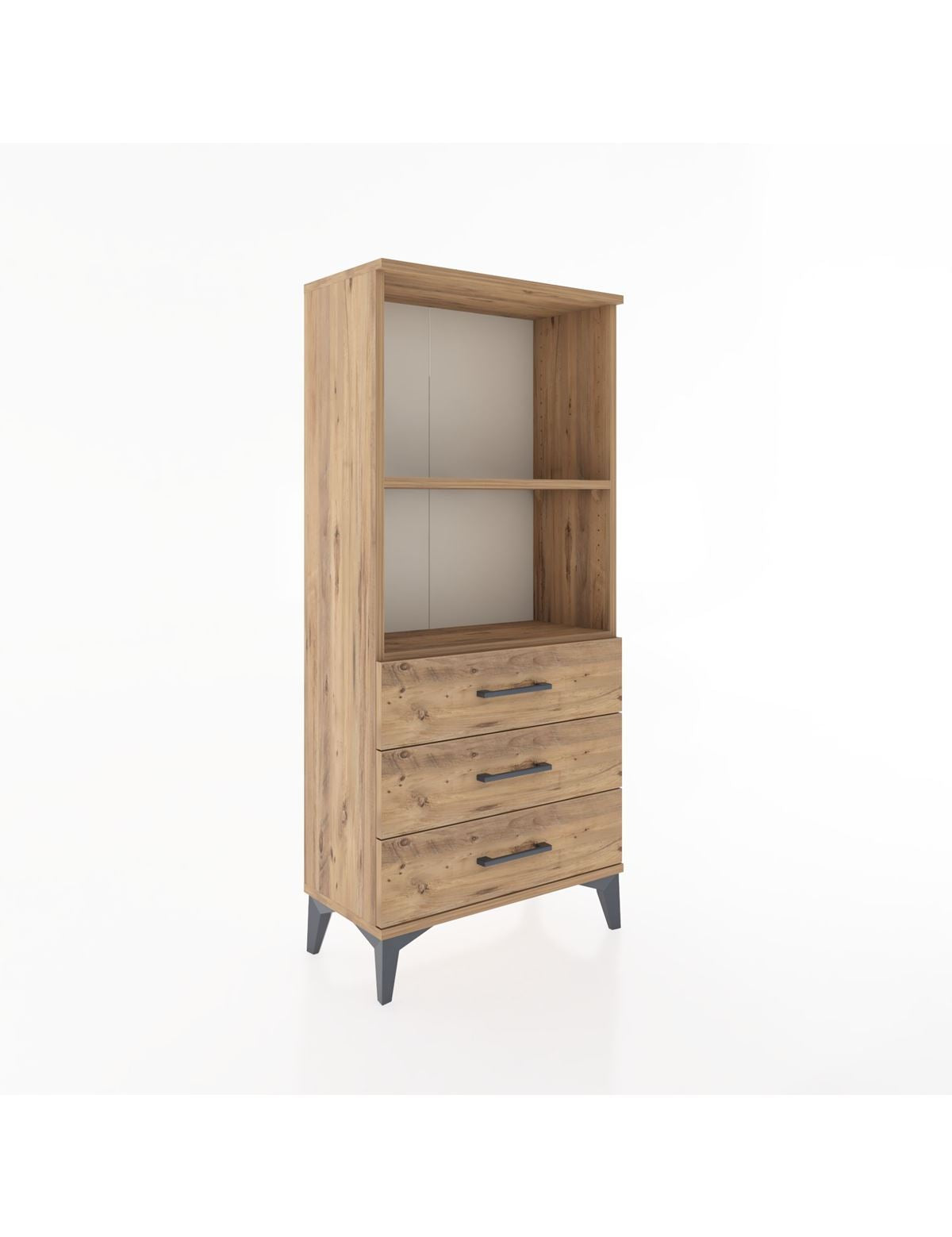 Hyperion Dolap 2 Raflı 3 Çekmeceli 60x44x134 Çam-Çam