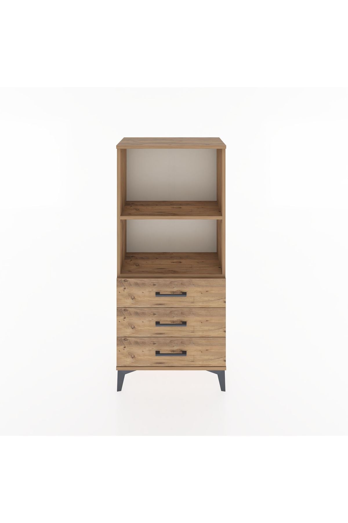 Hyperion Dolap 2 Raflı 3 Çekmeceli 60x44x134 Çam-Çam