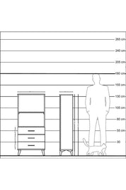Hyperion Dolap 2 Raflı 3 Çekmeceli 60x44x134 Çam-Çam