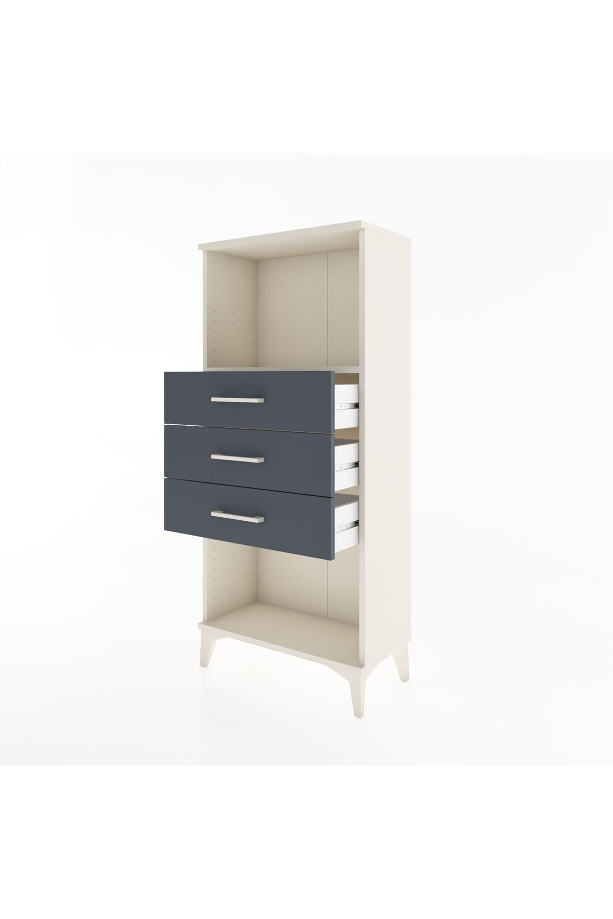 Hyperion Dolap Tek Raflı 3 Çekmeceli 60x44x134 - S50M051V2B