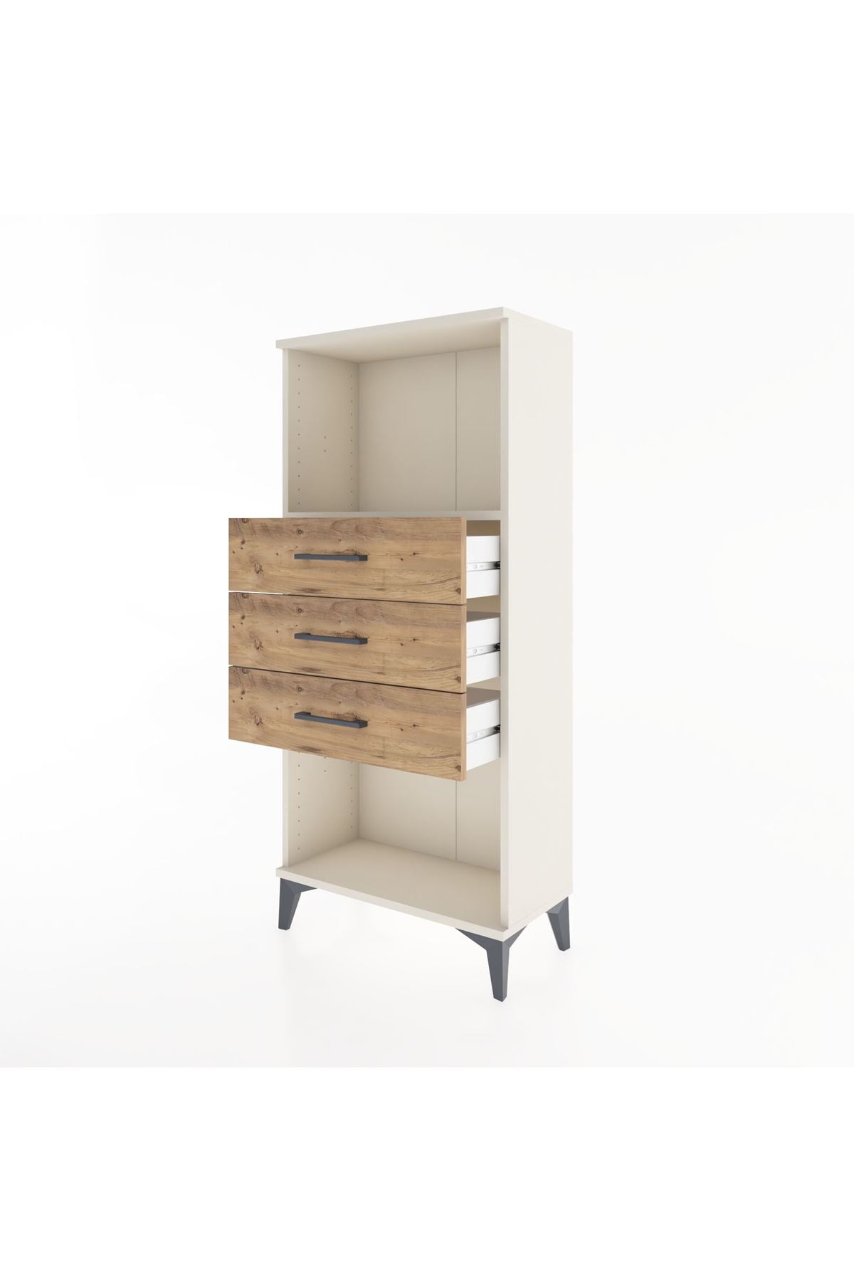 Hyperion Dolap Tek Raflı 3 Çekmeceli 60x44x134 - S50M051V3B