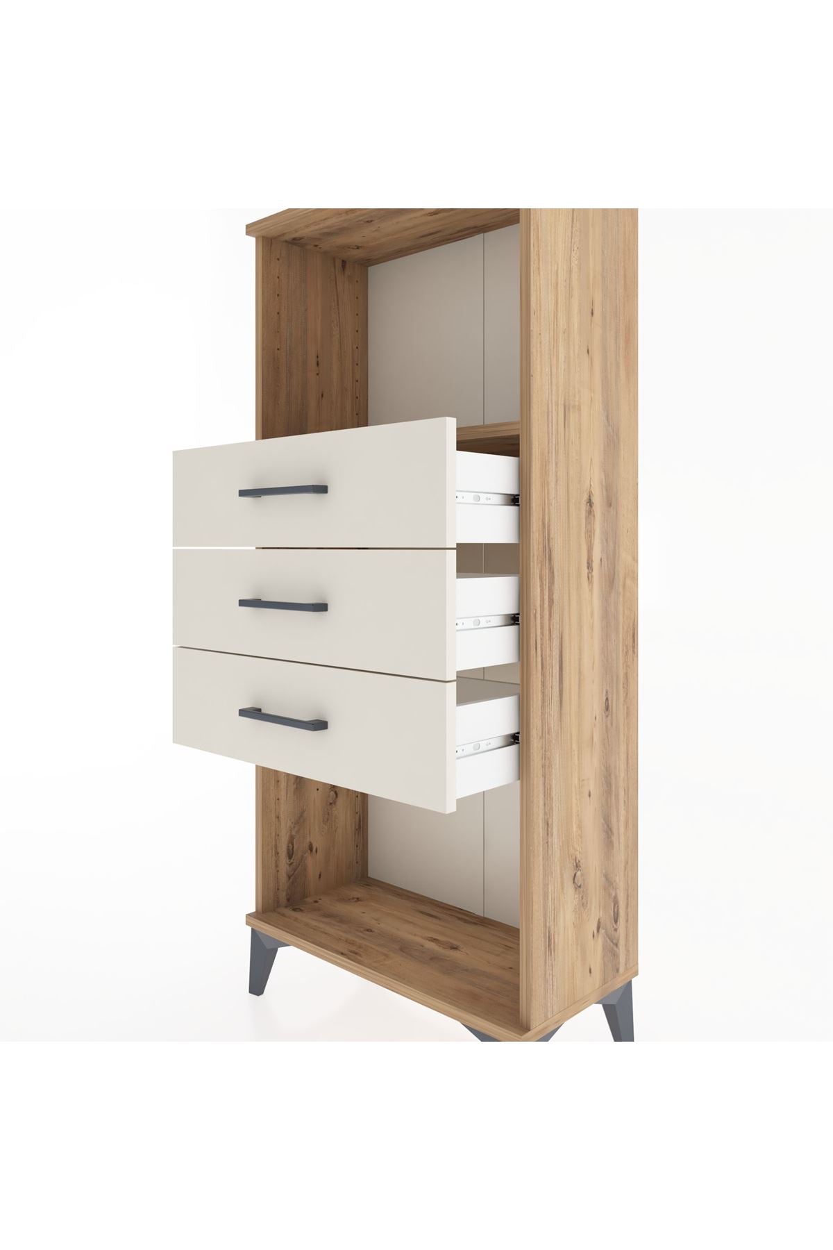 Hyperion Dolap Tek Raflı 3 Çekmeceli 60x44x134 - S50M051V7B