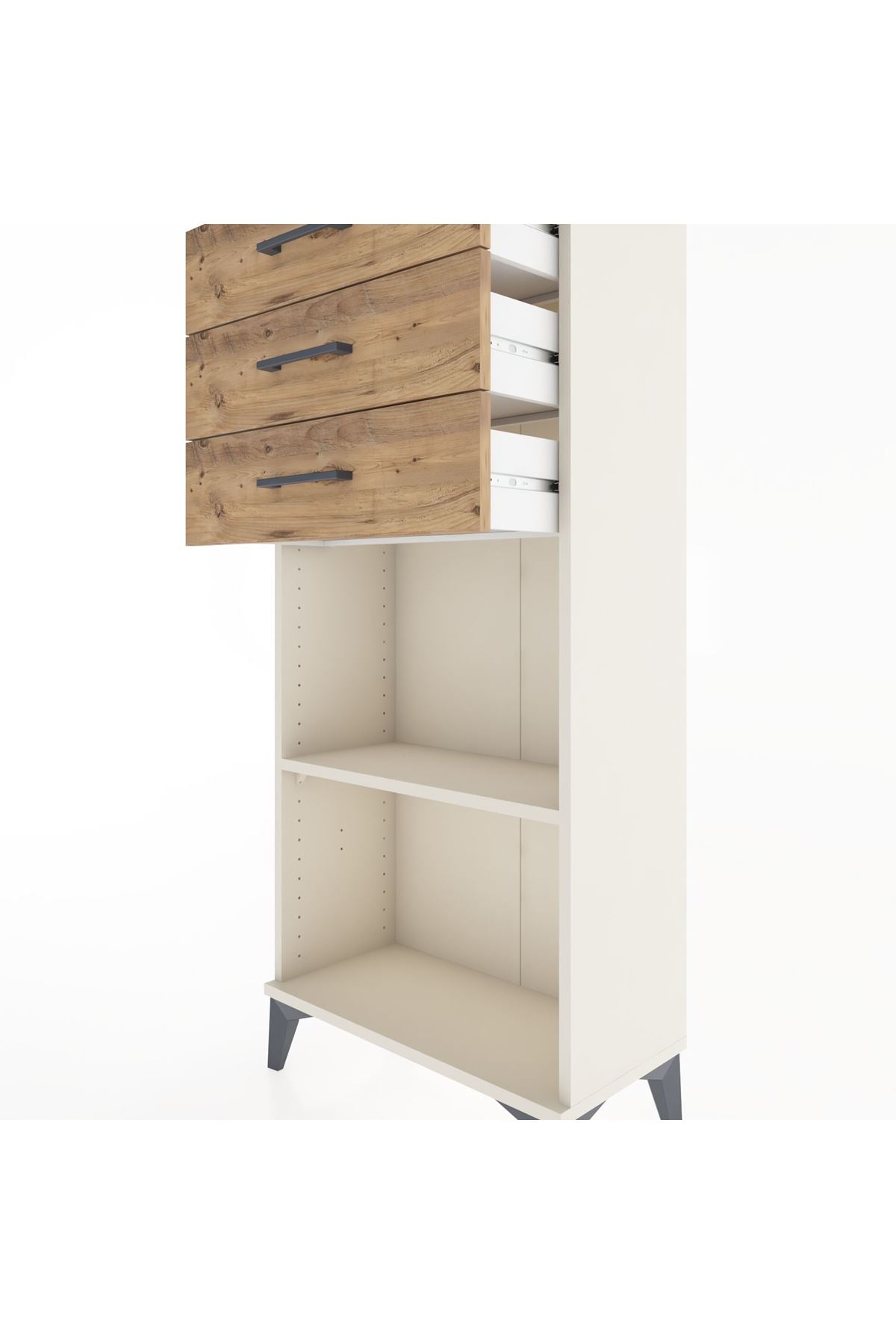 Hyperion Dolap Tek Raflı 3 Çekmeceli 60x44x134 - S50M052V3B