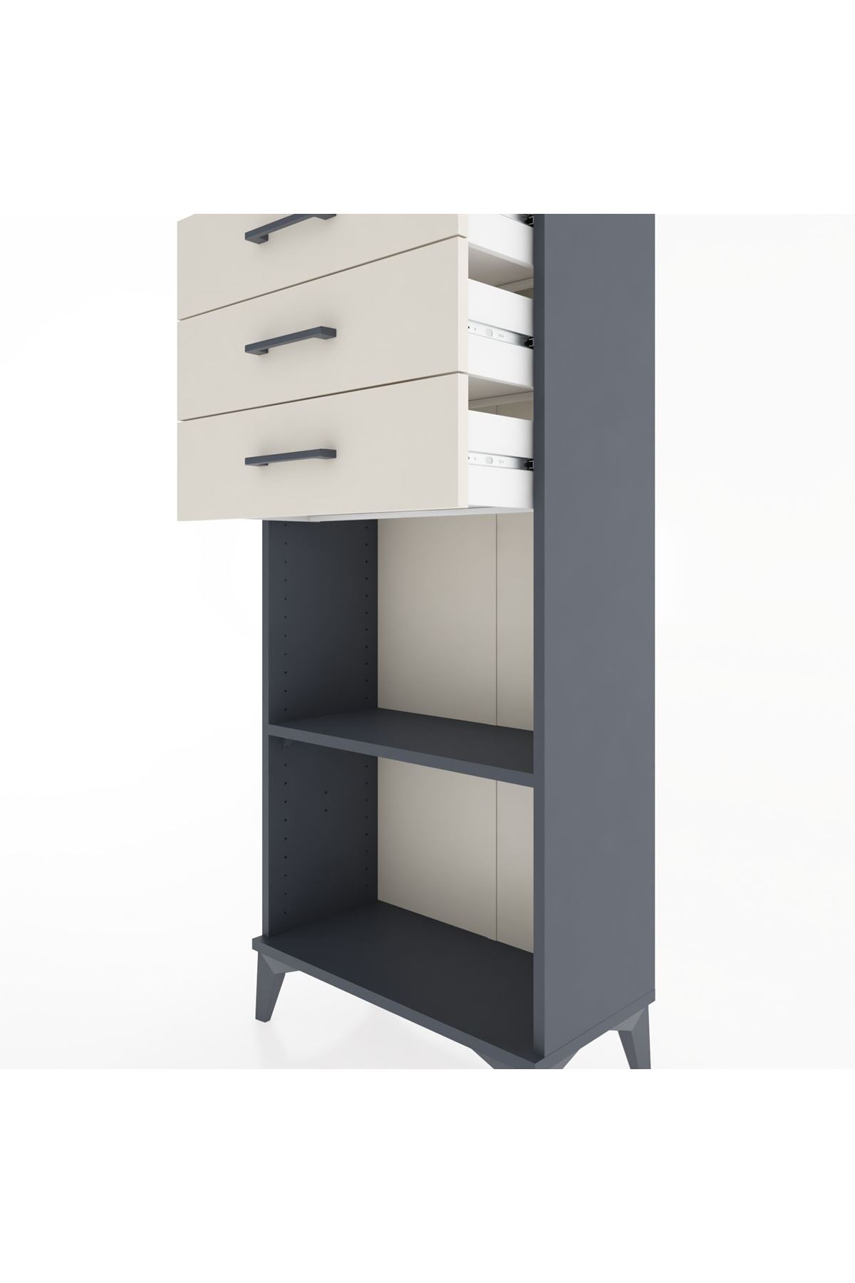 Hyperion Dolap Tek Raflı 3 Çekmeceli 60x44x134 - S50M052V4B