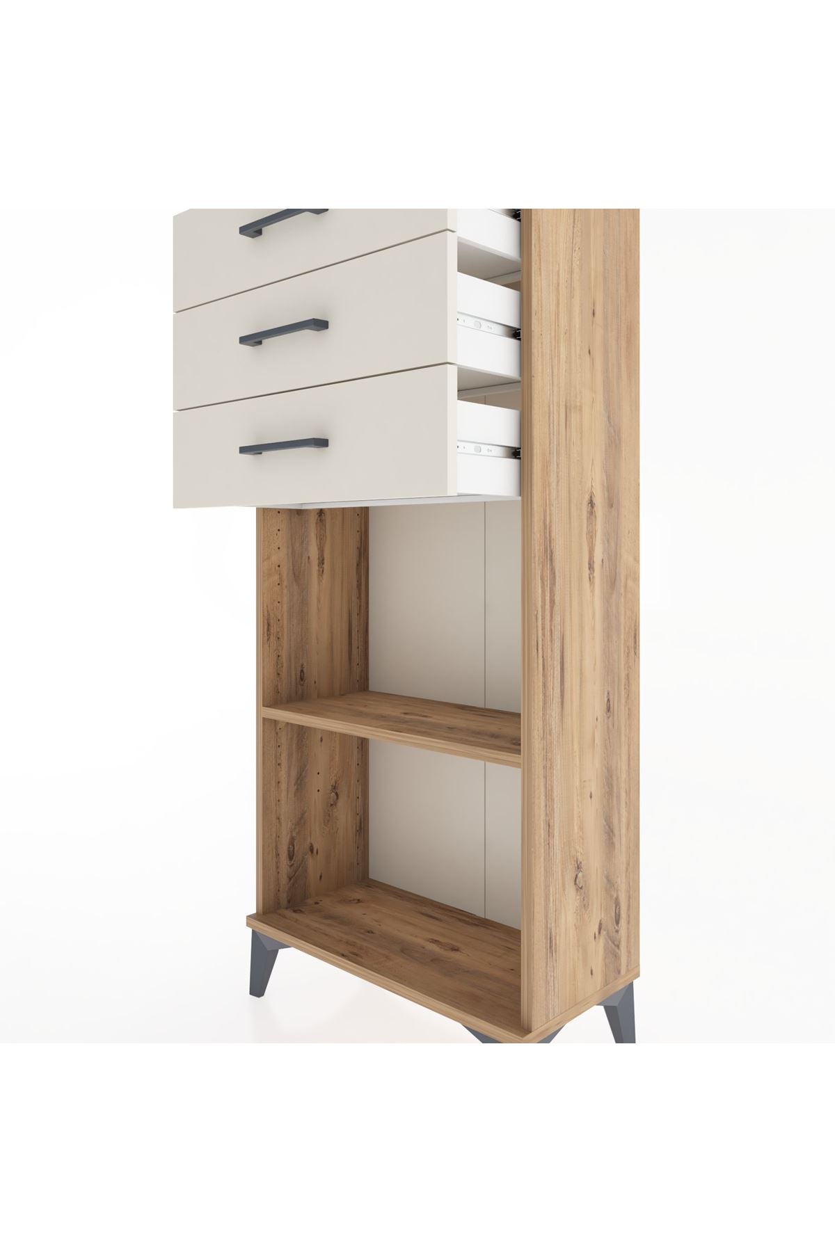 Hyperion Dolap Tek Raflı 3 Çekmeceli 60x44x134 - S50M052V7B