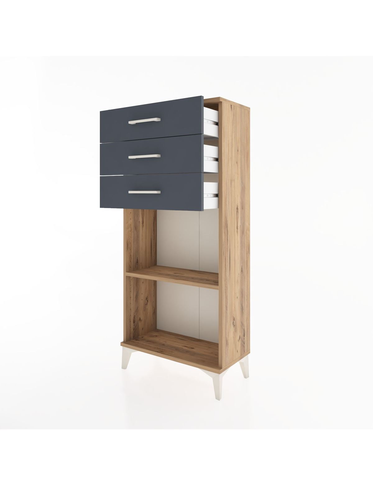 Hyperion Dolap Tek Raflı 3 Çekmeceli 60x44x134 - S50M052V8B