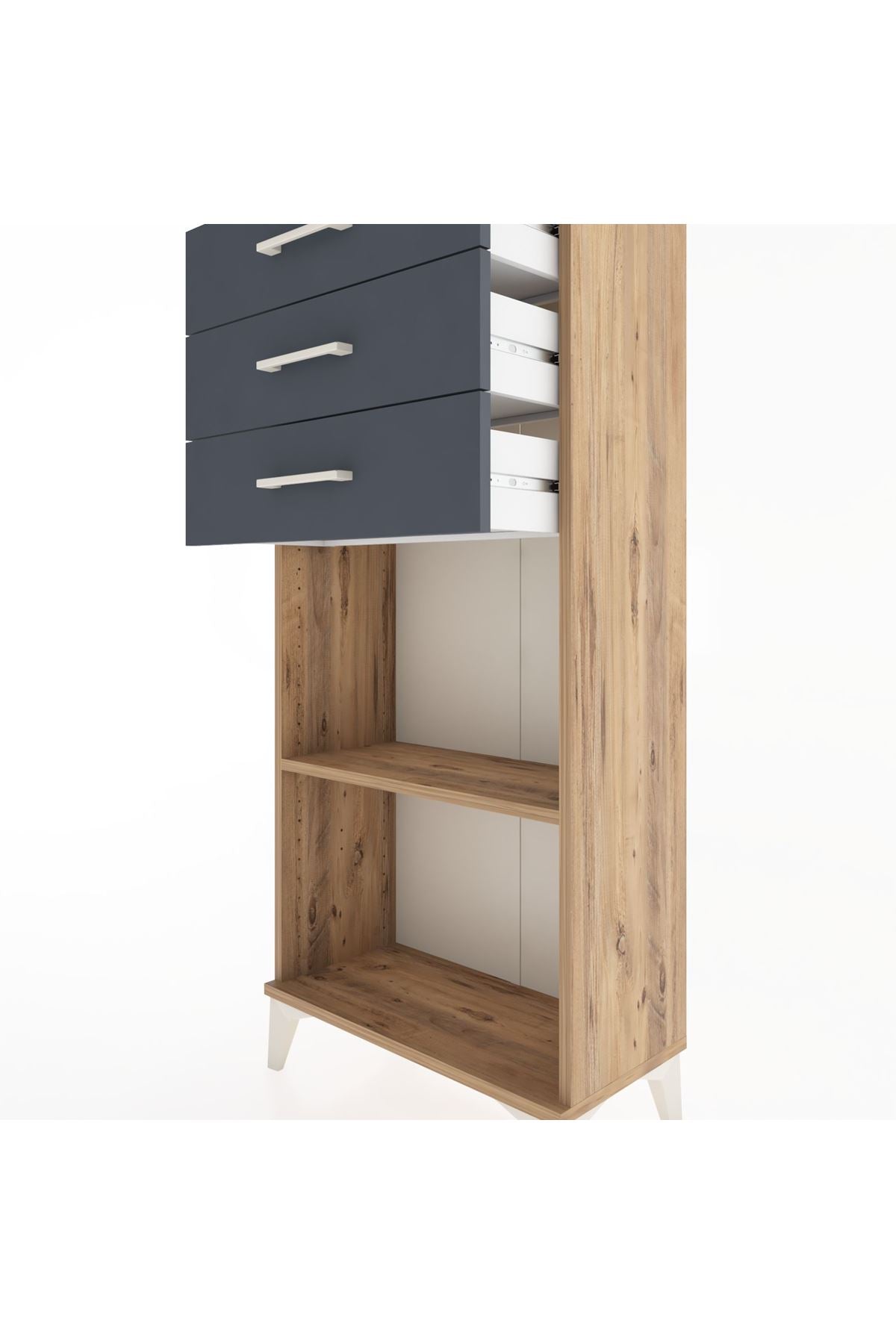 Hyperion Dolap Tek Raflı 3 Çekmeceli 60x44x134 - S50M052V8B