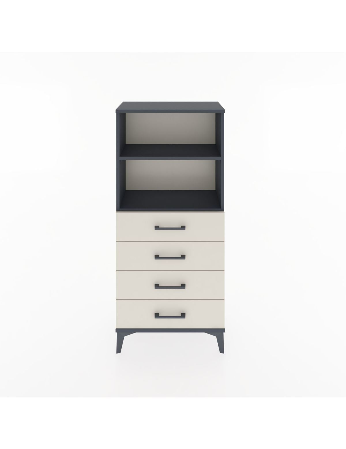 Hyperion Dolap 2 Raflı 4 Çekmeceli 60x44x134 Antrasit-Aytaşı