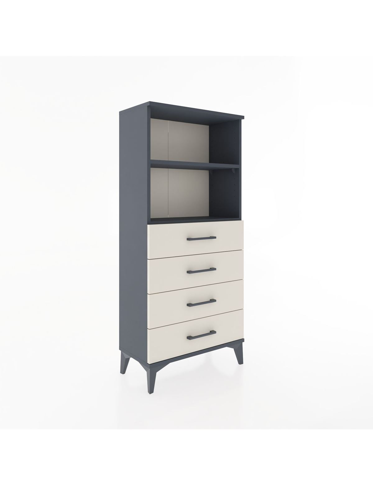 Hyperion Dolap 2 Raflı 4 Çekmeceli 60x44x134 Antrasit-Aytaşı