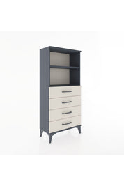 Hyperion Dolap 2 Raflı 4 Çekmeceli 60x44x134 Antrasit-Aytaşı