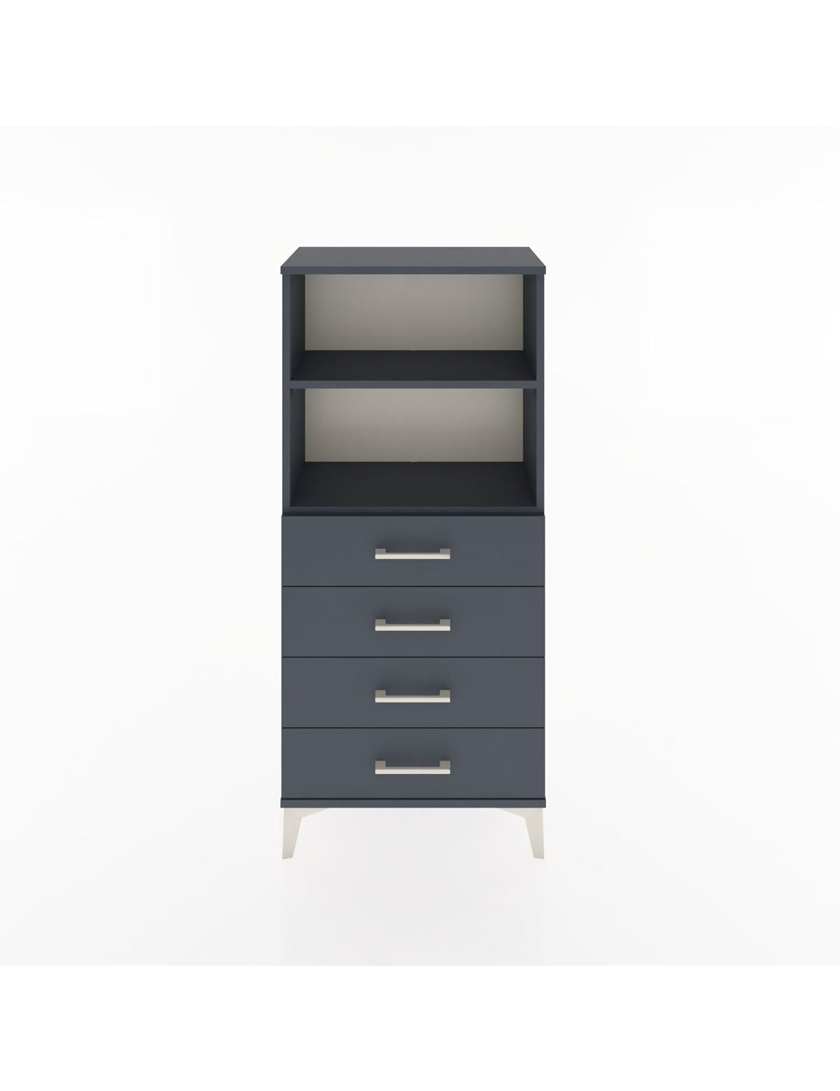 Hyperion Dolap 2 Raflı 4 Çekmeceli 60x44x134 Antrasit-Antrasit