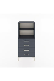 Hyperion Dolap 2 Raflı 4 Çekmeceli 60x44x134 Antrasit-Antrasit