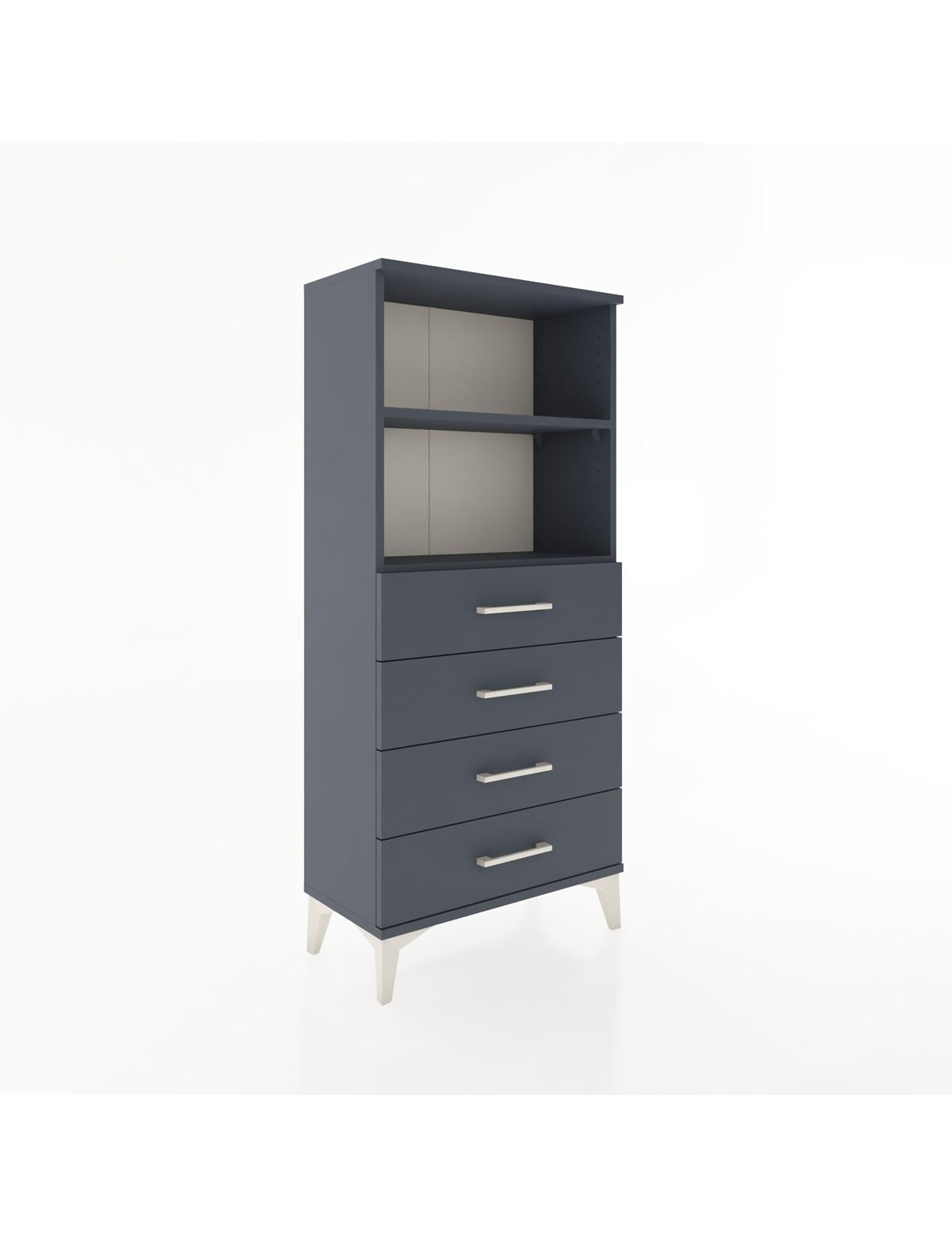 Hyperion Dolap 2 Raflı 4 Çekmeceli 60x44x134 Antrasit-Antrasit