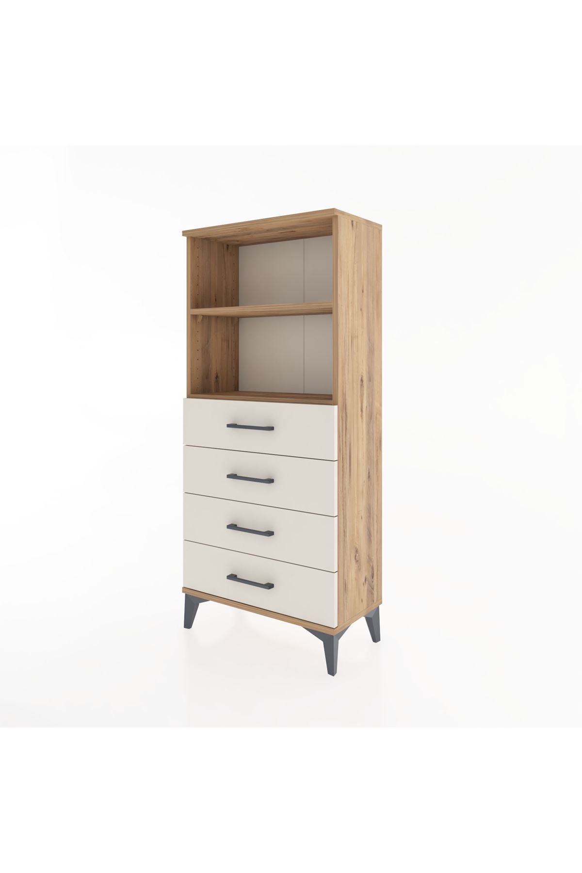 Hyperion Dolap 2 Raflı 4 Çekmeceli 60x44x134 Çam-Aytaşı