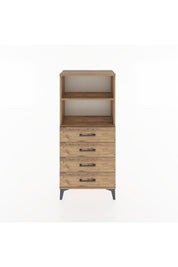 Hyperion Dolap 2 Raflı 4 Çekmeceli 60x44x134 Çam-Çam