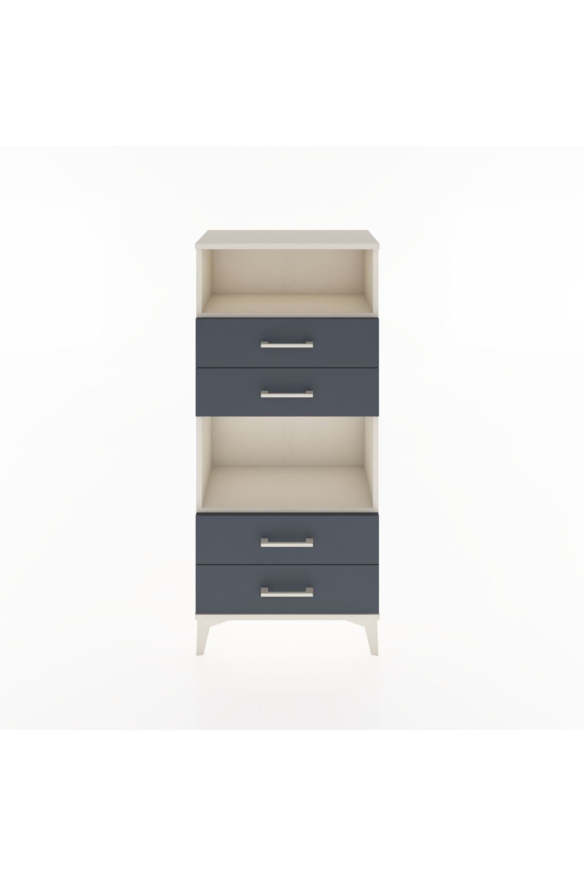 Hyperion Dolap 2 Raflı 4 Çekmeceli 60x44x134 Aytaşı-Antrasit