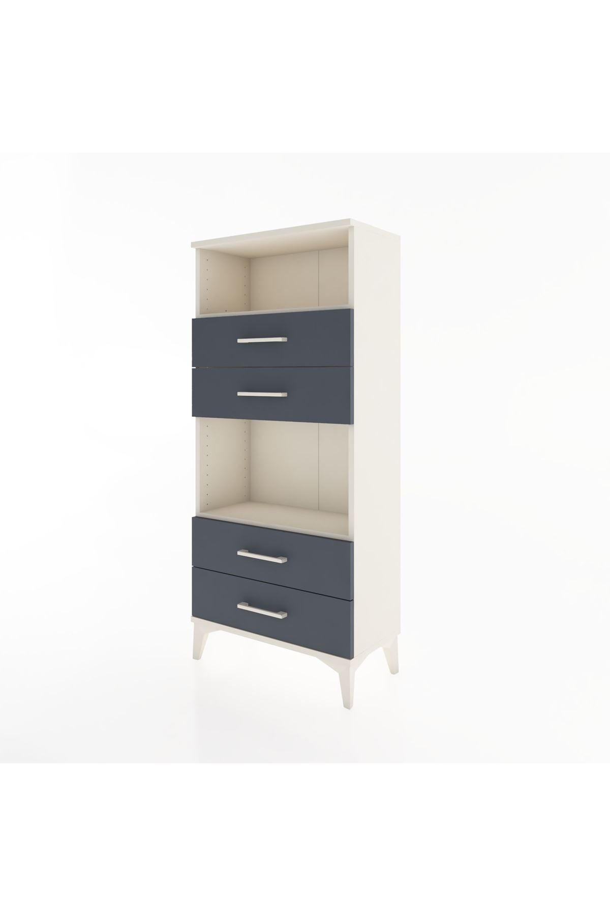 Hyperion Dolap 2 Raflı 4 Çekmeceli 60x44x134 Aytaşı-Antrasit