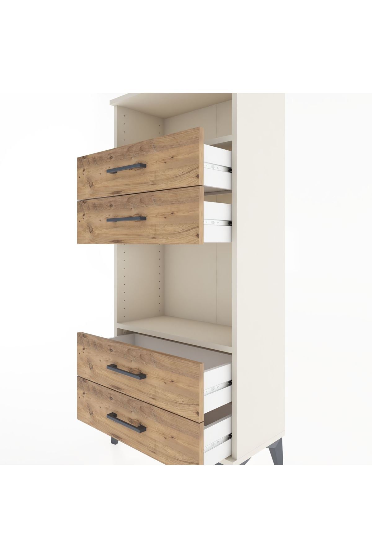 Hyperion Dolap 2 Raflı 4 Çekmeceli 60x44x134 Aytaşı-Çam