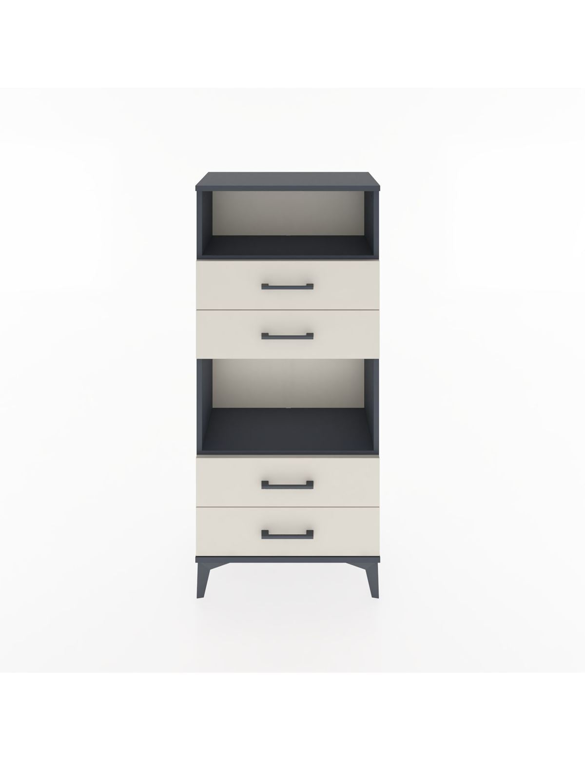 Hyperion Dolap 2 Raflı 4 Çekmeceli 60x44x134 Antrasit-Aytaşı