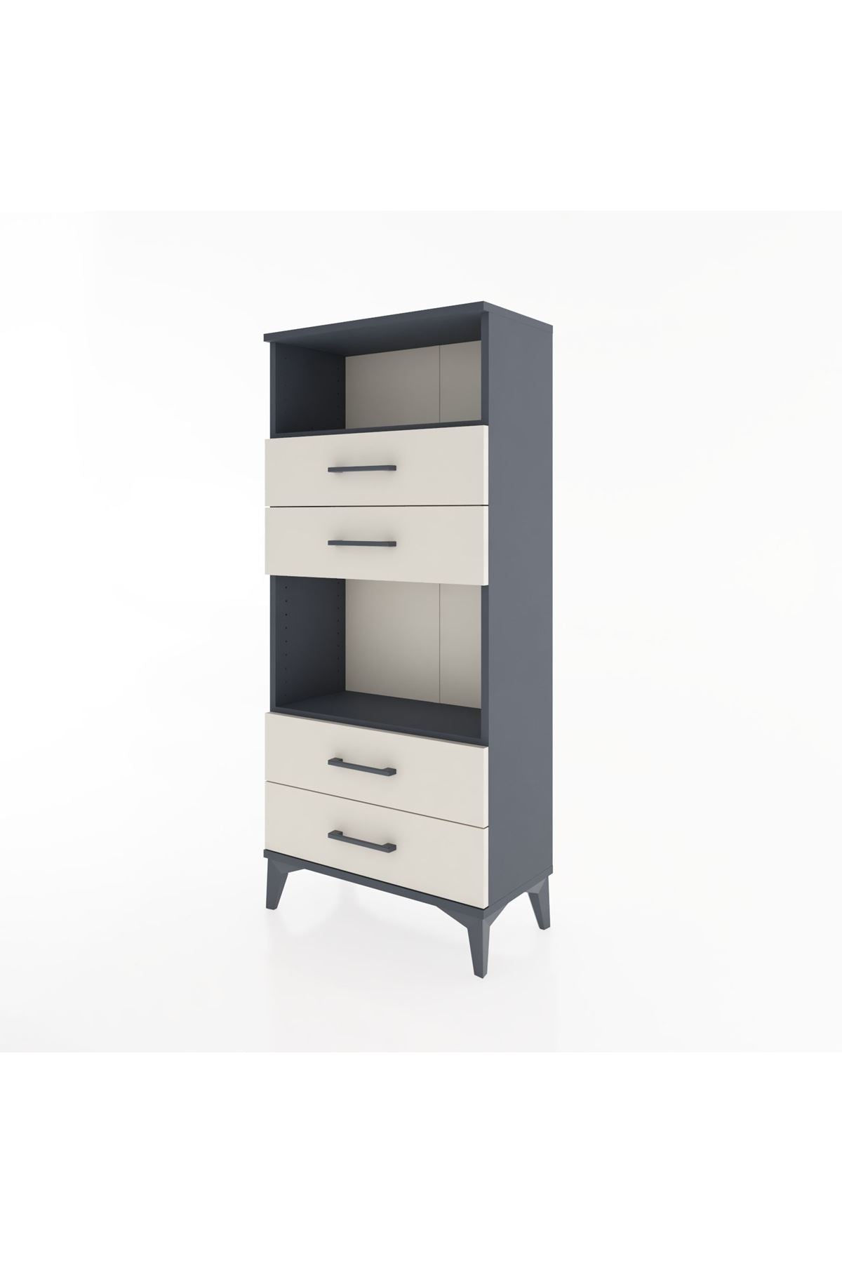 Hyperion Dolap 2 Raflı 4 Çekmeceli 60x44x134 Antrasit-Aytaşı