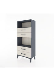 Hyperion Dolap 2 Raflı 4 Çekmeceli 60x44x134 Antrasit-Aytaşı