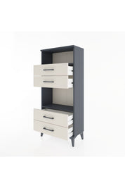 Hyperion Dolap 2 Raflı 4 Çekmeceli 60x44x134 Antrasit-Aytaşı