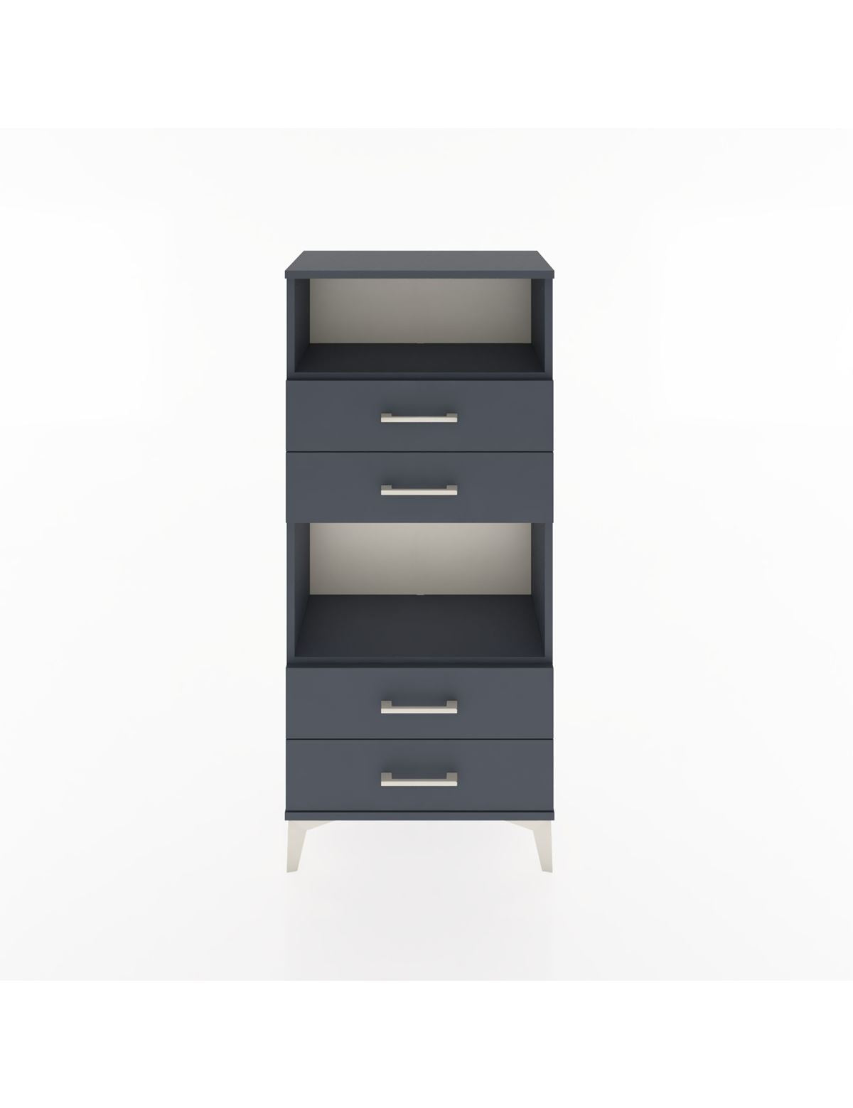 Hyperion Dolap 2 Raflı 4 Çekmeceli 60x44x134 Antrasit-Antrasit