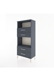 Hyperion Dolap 2 Raflı 4 Çekmeceli 60x44x134 Antrasit-Antrasit