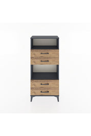 Hyperion Dolap 2 Raflı 4 Çekmeceli 60x44x134 Antrasit-Çam