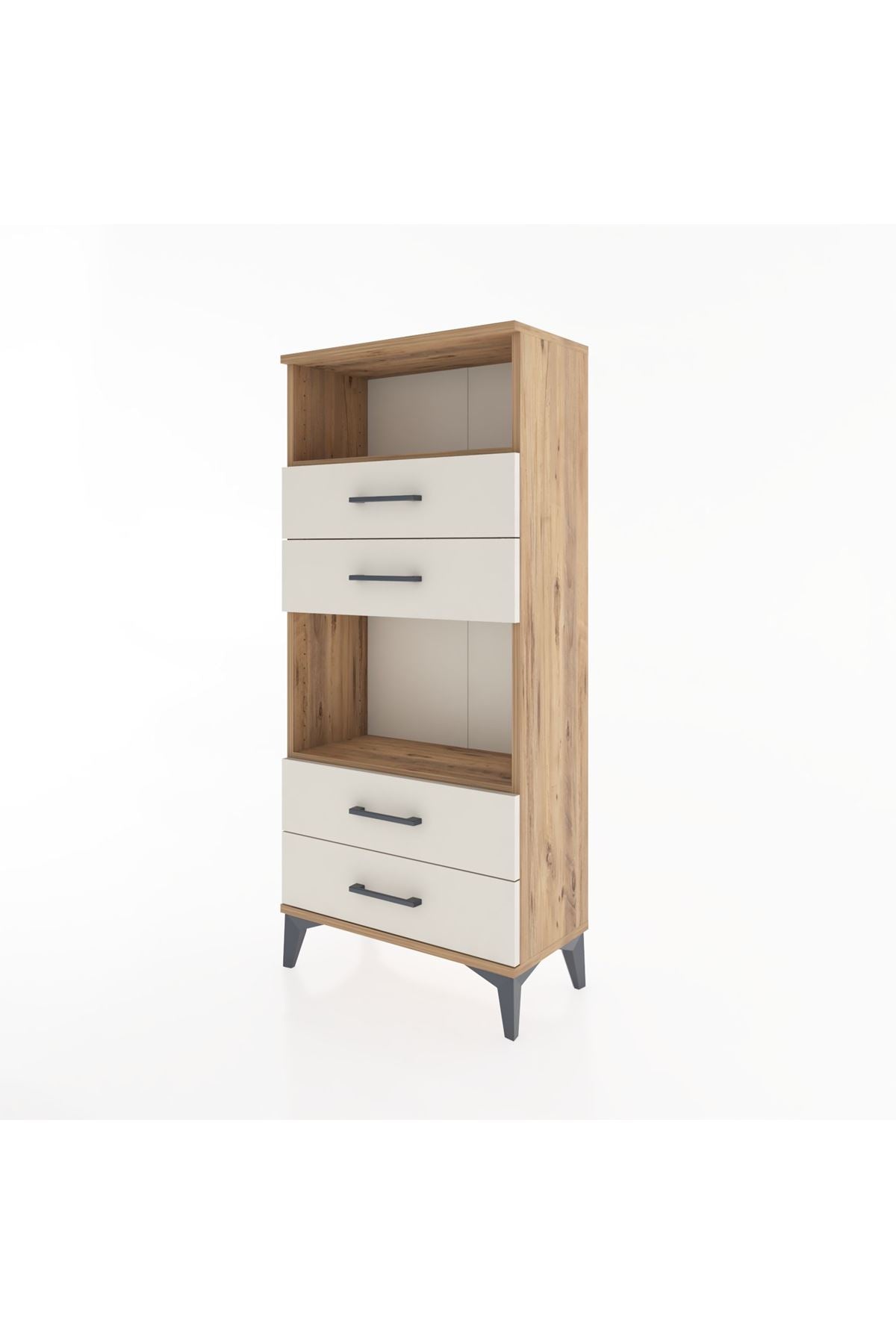 Hyperion Dolap 2 Raflı 4 Çekmeceli 60x44x134 Çam-Aytaşı