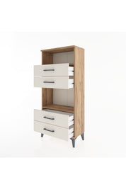 Hyperion Dolap 2 Raflı 4 Çekmeceli 60x44x134 Çam-Aytaşı