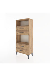 Hyperion Dolap 2 Raflı 4 Çekmeceli 60x44x134 Çam-Çam